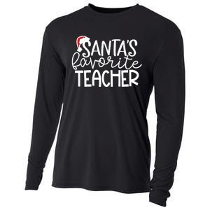 Teacher Christmas Santas Favorite Teacher Cooling Performance Long Sleeve Crew