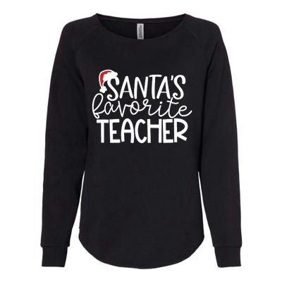 Teacher Christmas Santas Favorite Teacher Womens California Wash Sweatshirt