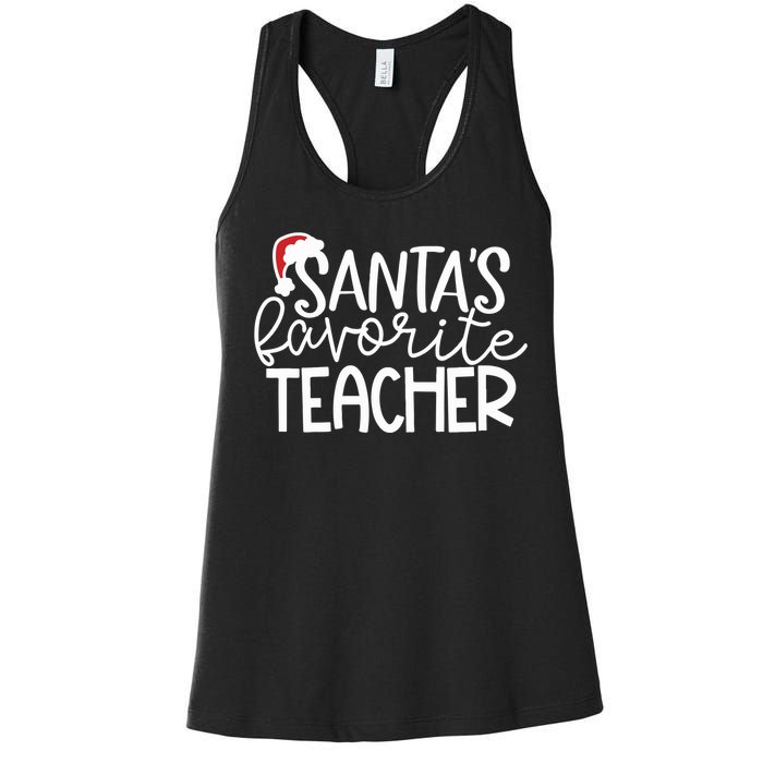 Teacher Christmas Santas Favorite Teacher Women's Racerback Tank