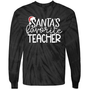 Teacher Christmas Santas Favorite Teacher Tie-Dye Long Sleeve Shirt