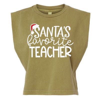 Teacher Christmas Santas Favorite Teacher Garment-Dyed Women's Muscle Tee