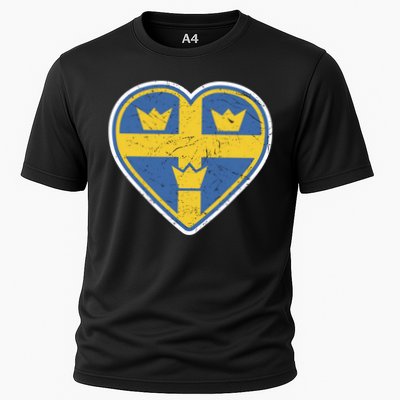Three Crown Swedish Vintage Sverige Ice Hockey Gift Performance Shirt