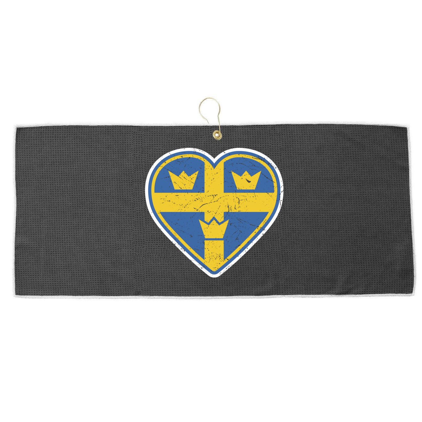 Three Crown Swedish Vintage Sverige Ice Hockey Gift Large Microfiber Waffle Golf Towel