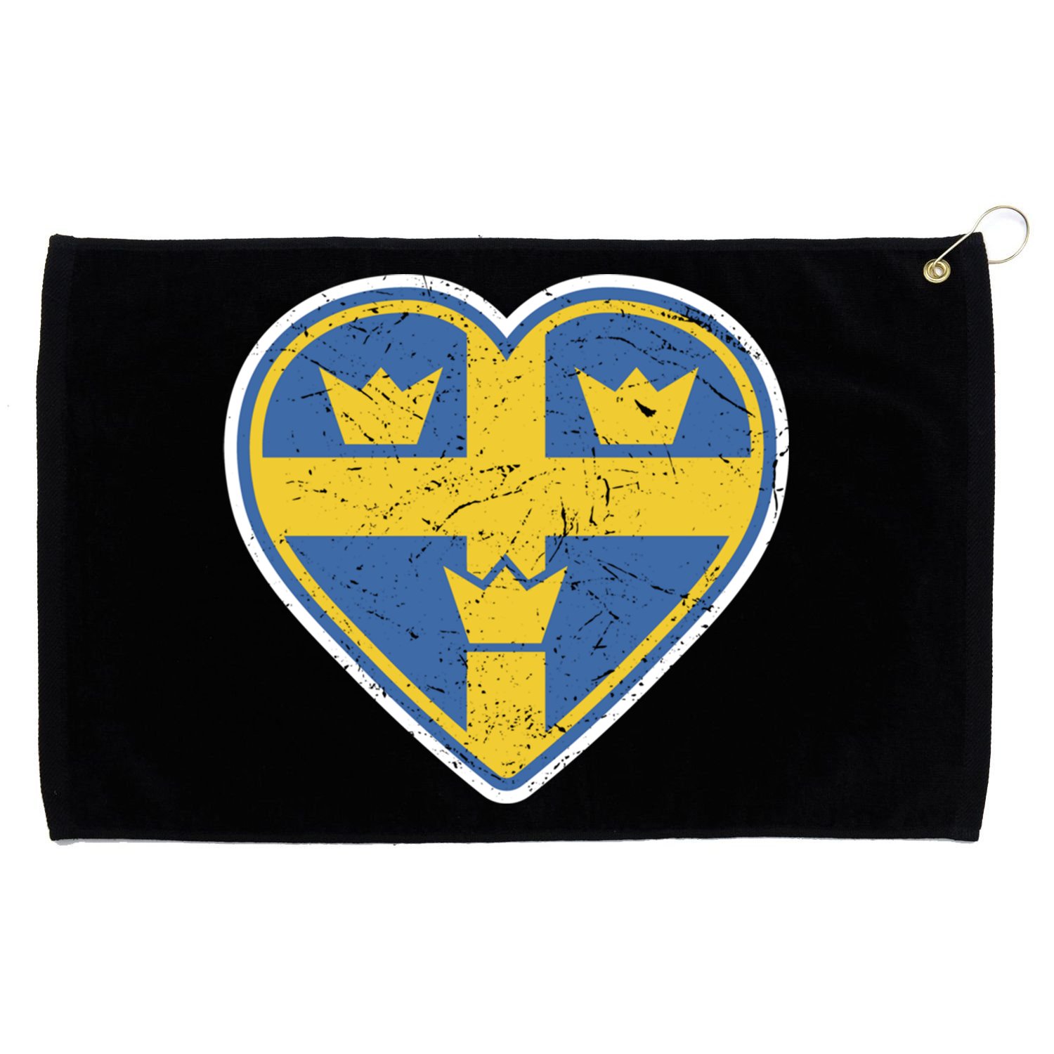 Three Crown Swedish Vintage Sverige Ice Hockey Gift Grommeted Golf Towel