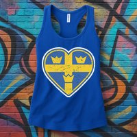Three Crown Swedish Vintage Sverige Ice Hockey Gift Womens Tank Top
