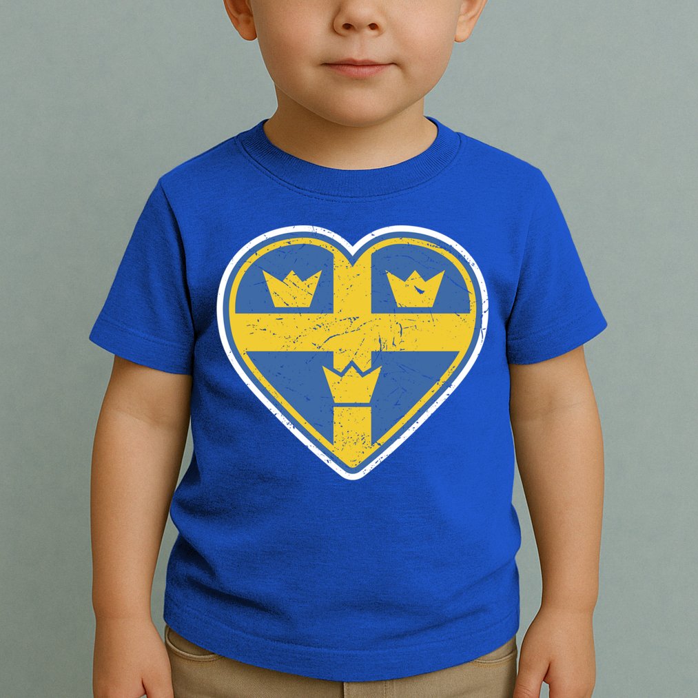 Three Crown Swedish Vintage Sverige Ice Hockey Gift Toddler T-Shirt