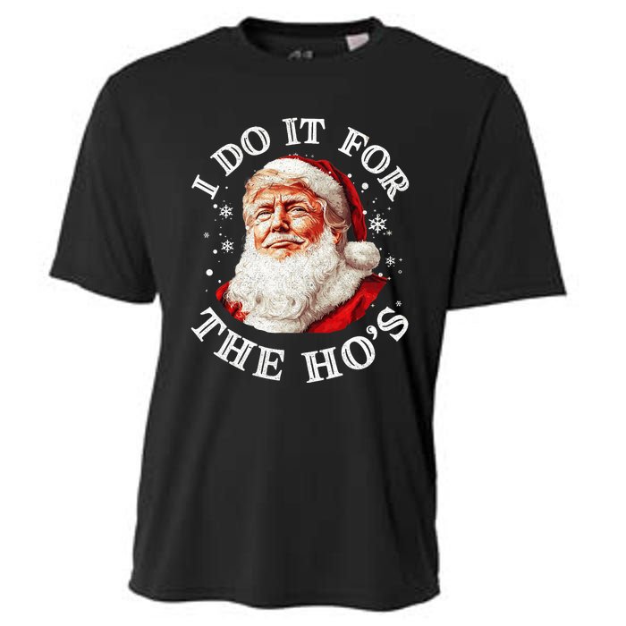 Trump Christmas Santa Claus I Do It For The Hos Cute Xmas Cooling Performance Crew T-Shirt