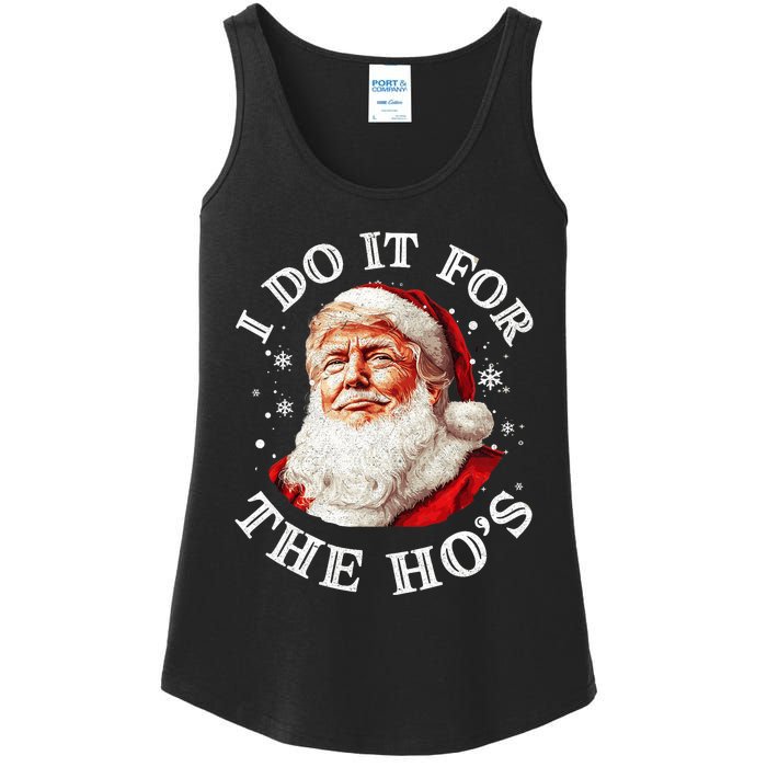 Trump Christmas Santa Claus I Do It For The Hos Cute Xmas Ladies Essential Tank