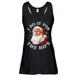 Trump Christmas Santa Claus I Do It For The Hos Cute Xmas Ladies Essential Flowy Tank