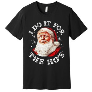 Trump Christmas Santa Claus I Do It For The Hos Cute Xmas Premium T-Shirt