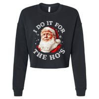 Trump Christmas Santa Claus I Do It For The Hos Cute Xmas Cropped Pullover Crew