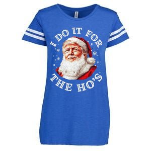 Trump Christmas Santa Claus I Do It For The Hos Cute Xmas Enza Ladies Jersey Football T-Shirt