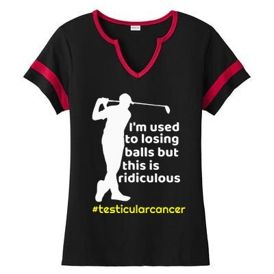 Testicular Cancer Survivor Golf Player Orchidectomy Ladies Halftime Notch Neck Tee