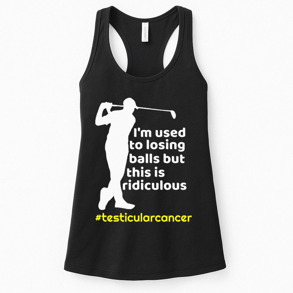 Testicular Cancer Survivor Golf Player Orchidectomy Womens Tank Top