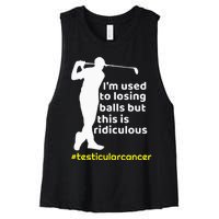 Testicular Cancer Survivor Golf Player Orchidectomy Women's Racerback Cropped Tank