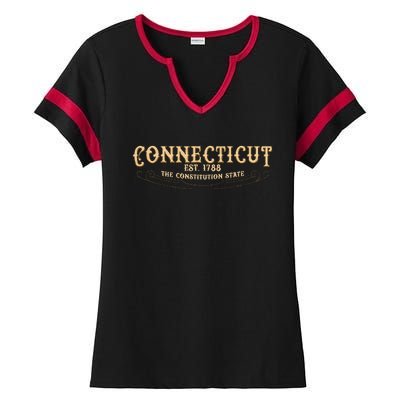 The Constitution State Connecticut Ladies Halftime Notch Neck Tee