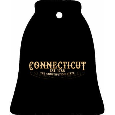 The Constitution State Connecticut Ceramic Bell Ornament