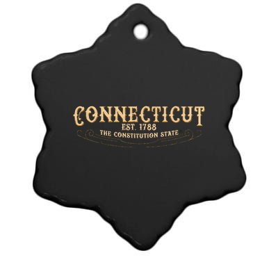 The Constitution State Connecticut Ceramic Star Ornament