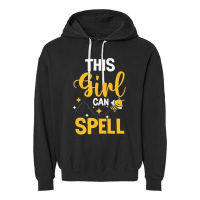 This Can Spell Funny Spelling Bee Speller Champion Garment-Dyed Fleece Hoodie