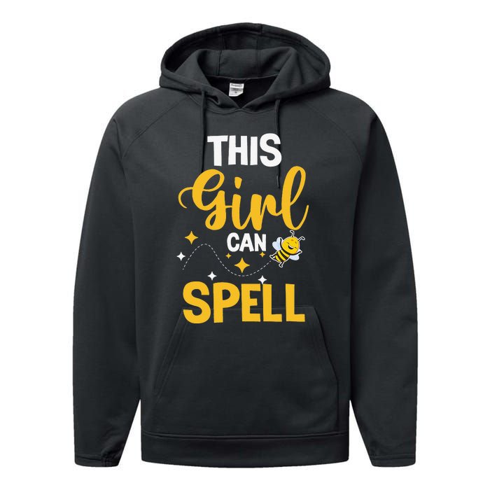 This Can Spell Funny Spelling Bee Speller Champion Performance Fleece Hoodie