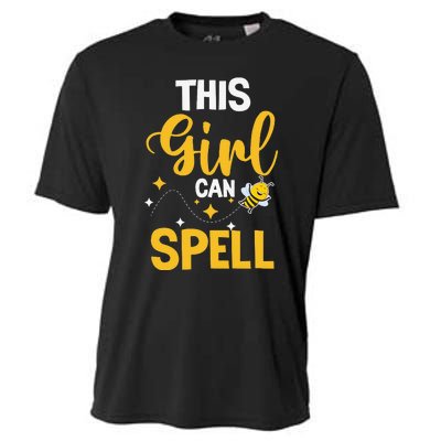 This Can Spell Funny Spelling Bee Speller Champion Cooling Performance Crew T-Shirt