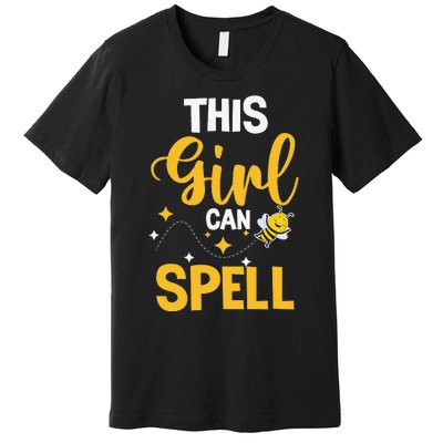 This Can Spell Funny Spelling Bee Speller Champion Premium T-Shirt