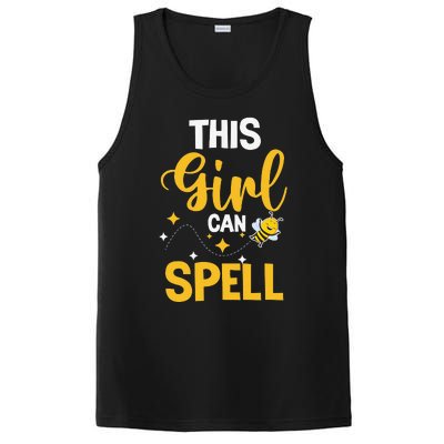 This Can Spell Funny Spelling Bee Speller Champion PosiCharge Competitor Tank