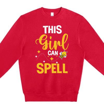 This Can Spell Funny Spelling Bee Speller Champion Premium Crewneck Sweatshirt