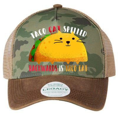 Taco Cat Spelled Backwards Is Taco Cat Funny Mexican Tacos Legacy Tie Dye Trucker Hat