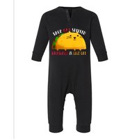 Taco Cat Spelled Backwards Is Taco Cat Funny Mexican Tacos Infant Fleece One Piece