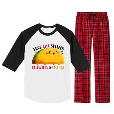 Taco Cat Spelled Backwards Is Taco Cat Funny Mexican Tacos Raglan Sleeve Pajama Set