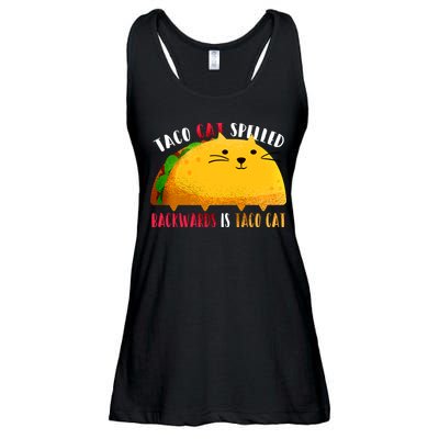 Taco Cat Spelled Backwards Is Taco Cat Funny Mexican Tacos Ladies Essential Flowy Tank