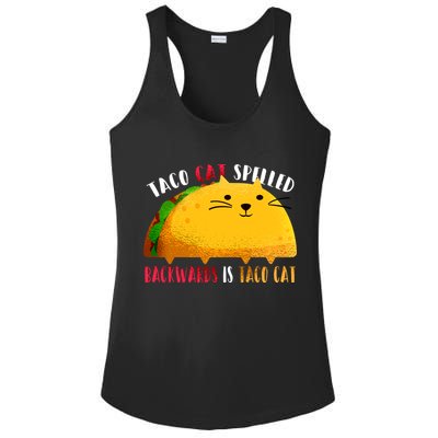 Taco Cat Spelled Backwards Is Taco Cat Funny Mexican Tacos Ladies PosiCharge Competitor Racerback Tank