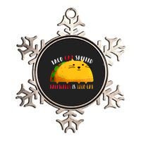 Taco Cat Spelled Backwards Is Taco Cat Funny Mexican Tacos Metallic Star Ornament