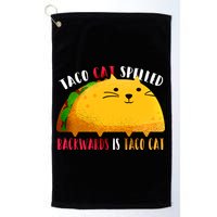 Taco Cat Spelled Backwards Is Taco Cat Funny Mexican Tacos Golf Towel