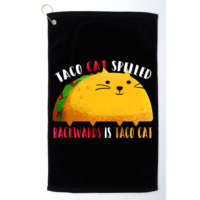 Taco Cat Spelled Backwards Is Taco Cat Funny Mexican Tacos Golf Towel