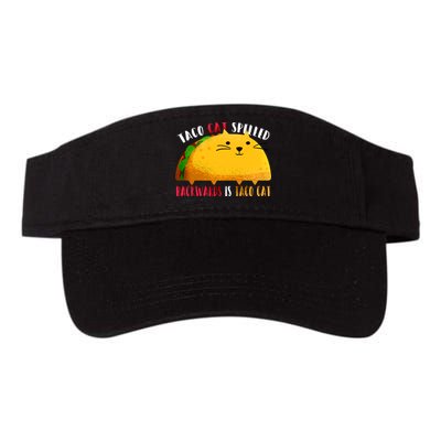 Taco Cat Spelled Backwards Is Taco Cat Funny Mexican Tacos Valucap Bio-Washed Visor