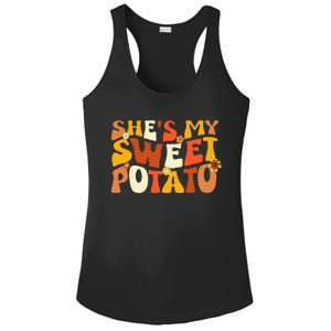 Thanksgiving Couples Sweet Potato I Yam Groovy Flower Ladies PosiCharge Competitor Racerback Tank