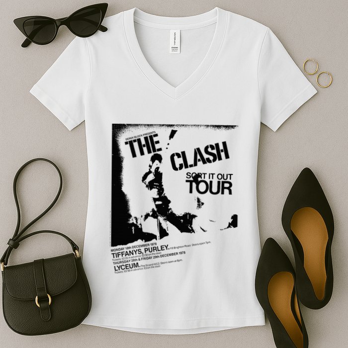 T.H.E. .C.L.A.S.H Sort It Out T.O.U.R Women's V-Neck T-Shirt