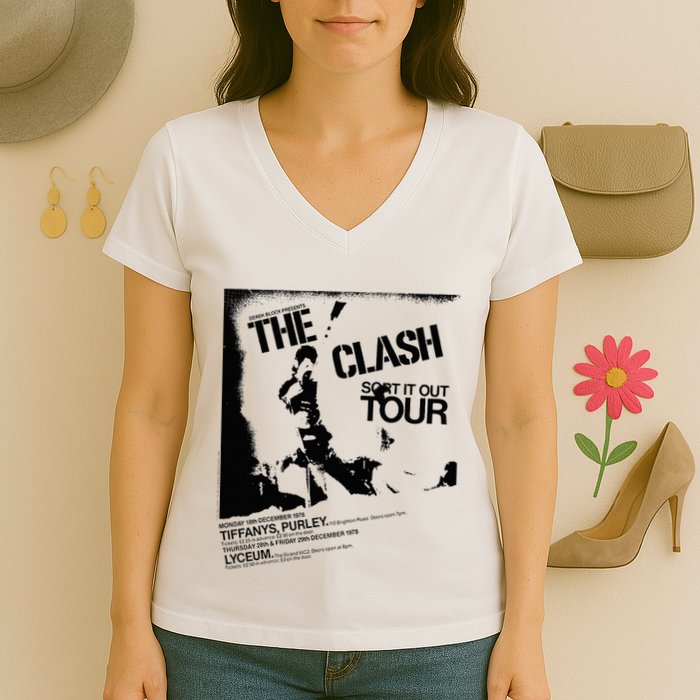 T.H.E. .C.L.A.S.H Sort It Out T.O.U.R Women's V-Neck T-Shirt