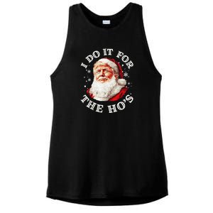 Trump Christmas Santa Claus I Do It For The Hos Cute Xmas Ladies PosiCharge Tri-Blend Wicking Tank