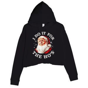 Trump Christmas Santa Claus I Do It For The Hos Cute Xmas Crop Fleece Hoodie