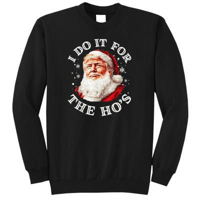 Trump Christmas Santa Claus I Do It For The Hos Cute Xmas Tall Sweatshirt