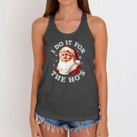 Trump Christmas Santa Claus I Do It For The Hos Cute Xmas Women's Knotted Racerback Tank