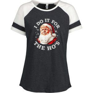 Trump Christmas Santa Claus I Do It For The Hos Cute Xmas Enza Ladies Jersey Colorblock Tee