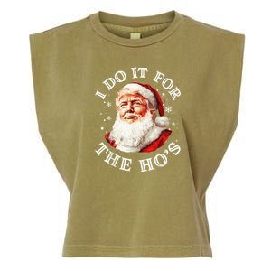 Trump Christmas Santa Claus I Do It For The Hos Cute Xmas Garment-Dyed Women's Muscle Tee