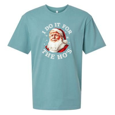 Trump Christmas Santa Claus I Do It For The Hos Cute Xmas Sueded Cloud Jersey T-Shirt