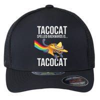 Taco Cat Spelled Backwards Palindrome Funny Cat Flexfit Unipanel Trucker Cap