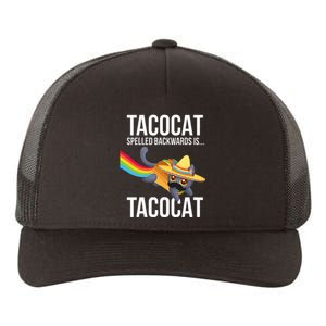 Taco Cat Spelled Backwards Palindrome Funny Cat Yupoong Adult 5-Panel Trucker Hat