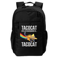 Taco Cat Spelled Backwards Palindrome Funny Cat Daily Commute Backpack